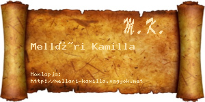 Mellári Kamilla névjegykártya